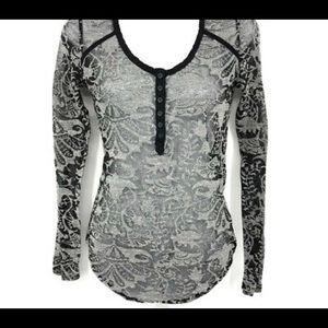 Free People Burnout Henley Top Sheer